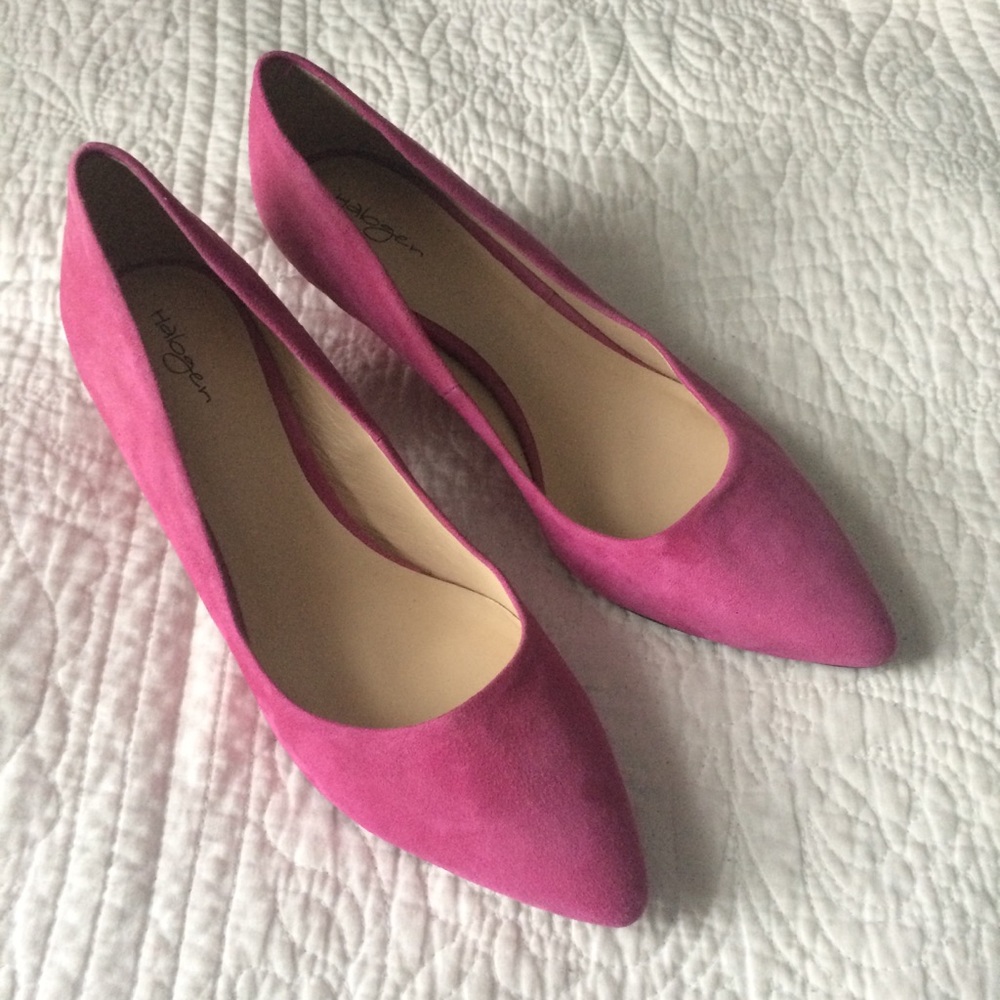 pink suede Halogen heels
